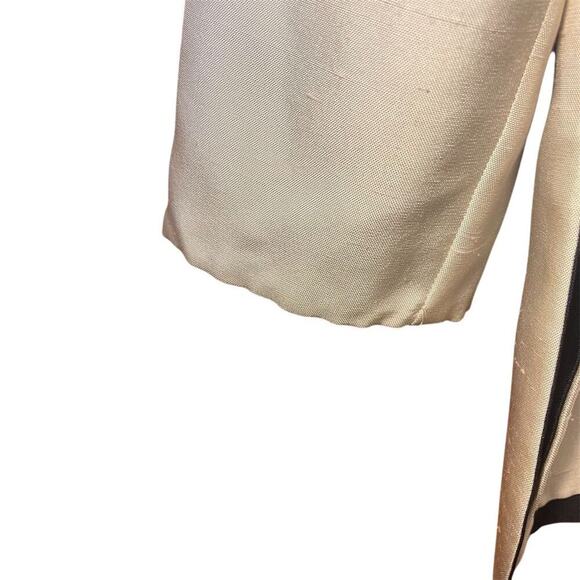 Anne Namba minimalist Unisex Black Ivory Silk Reversible Mandarin Jacket Sz L - Picture 6 of 12